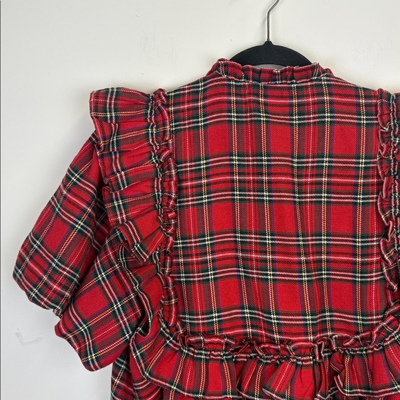 Entro Red Plaid Ruffle Top - Picture 8 of 10